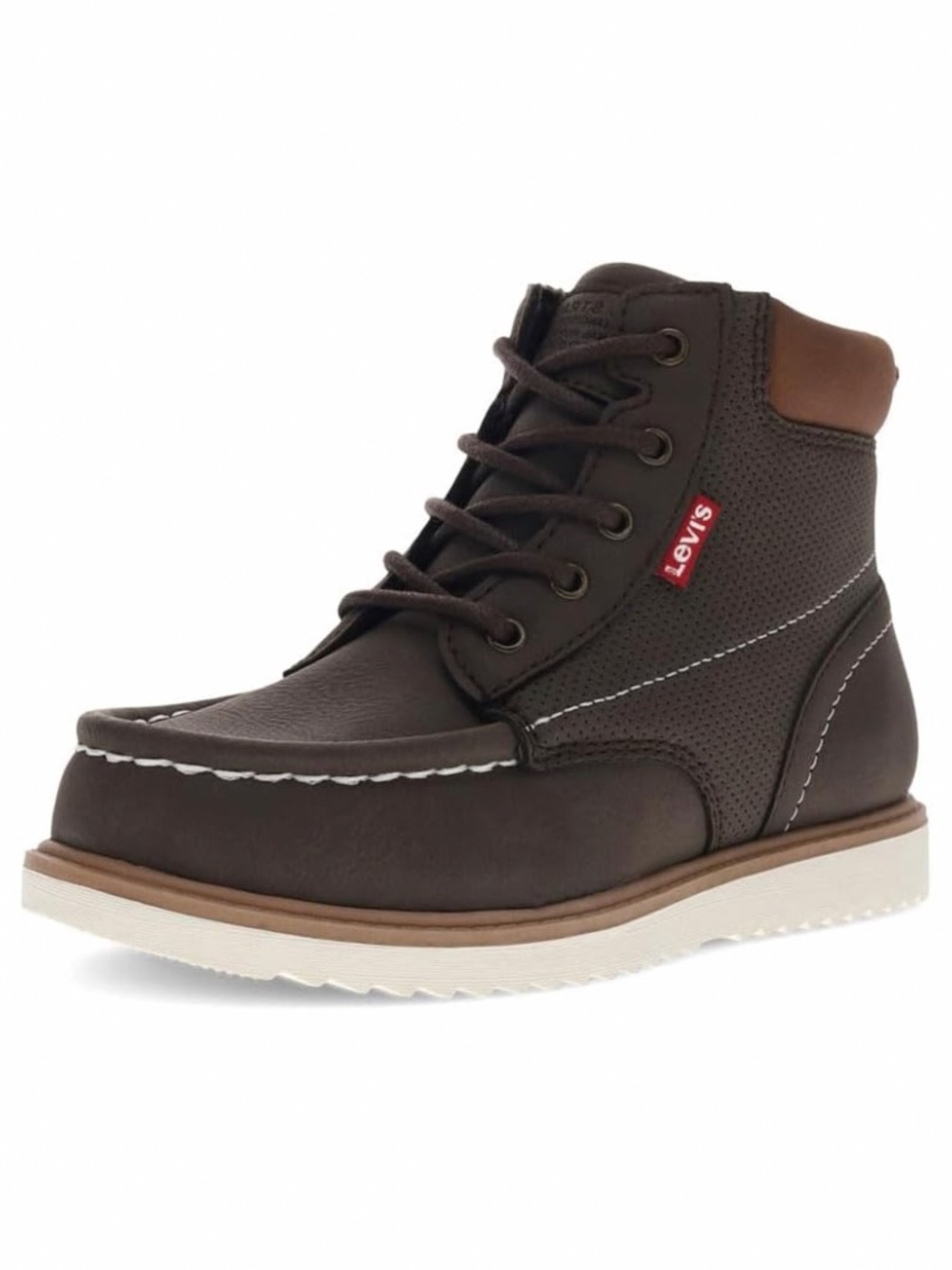 Levi’s Kids Dean Waxed UL NB Unisex MOC Toe Boot, Brown/Tan, Size 11